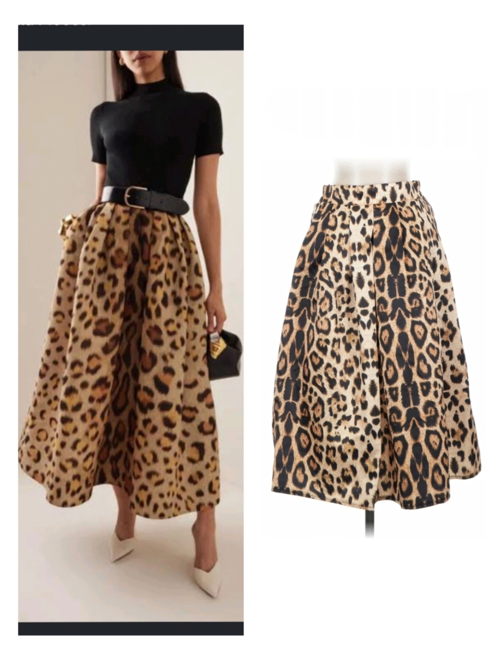 Leopard-Print Midi Skirt